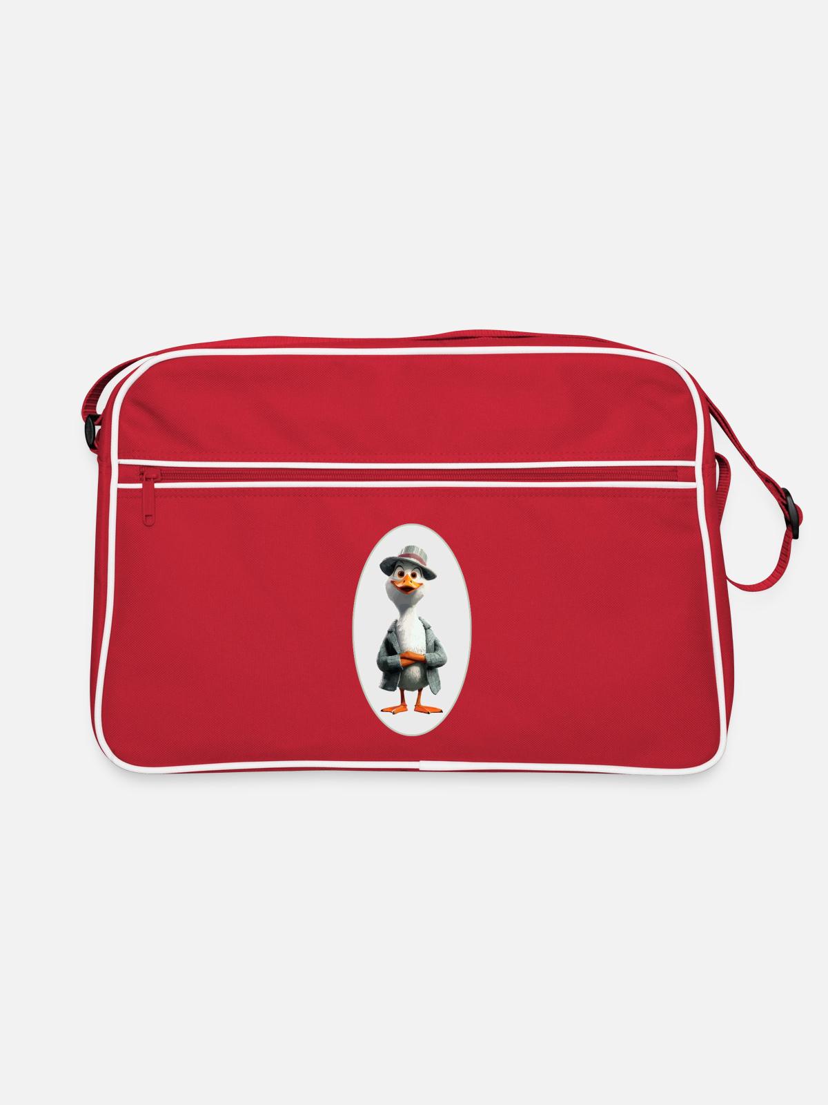Gans - Retro Tasche - Rot/Weiß - Vorne