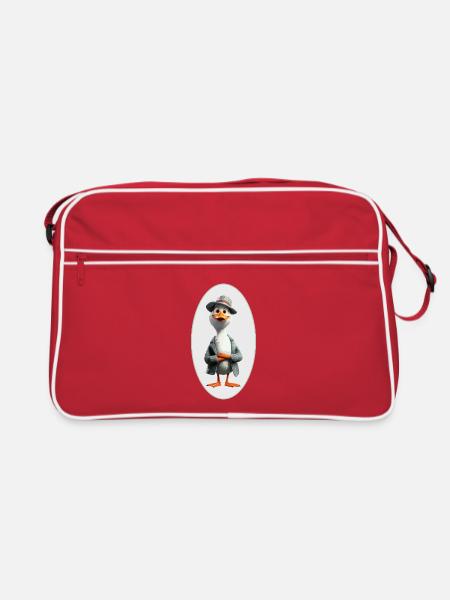 Gans - Retro Tasche - Rot/Weiß - Vorne