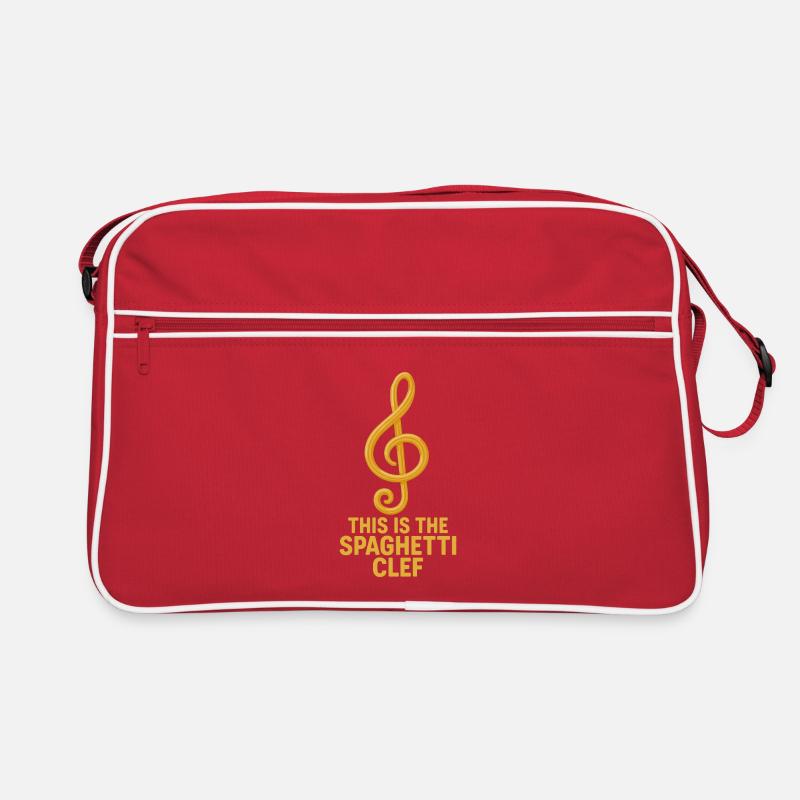 Spaghetti Musik Notenschlüssel - Retro Tasche - Rot/Weiß
