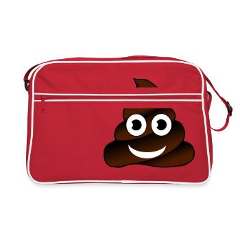 Merde crotte idée cadeau Lachgesicht - Sac Retro - rouge/blanc - Devant