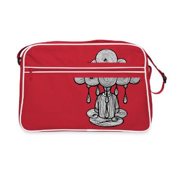 Cloud Monday rain, Monday is bad ... - Retro Bag - red/white - Front