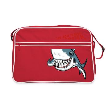 Great White Shark Scratch My Back - Retro Tasche - Rot/Weiß - Vorne