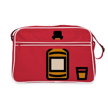 Whiskey bottle, whiskey bottle - Retro Bag - red/white - Front