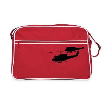 bell212 Hubschrauber Helikopter Helicopter - Retro Tasche - Rot/Weiß - Vorne