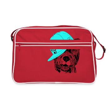 American Bully XL-Musiknote-Hip Hop-Capi - Sac Retro - rouge/blanc - Devant