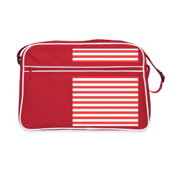 Horizental Stripes Noir et Rouge - Sac Retro - rouge/blanc - Devant