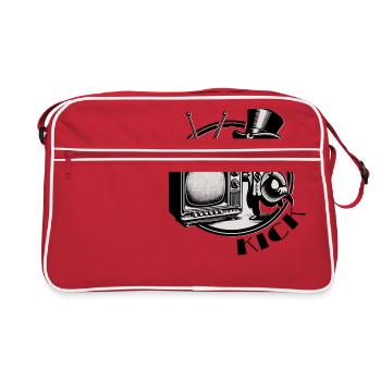 Retro Kick TV - Mainstream abschalten - Retro Tasche - Rot/Weiß - Vorne