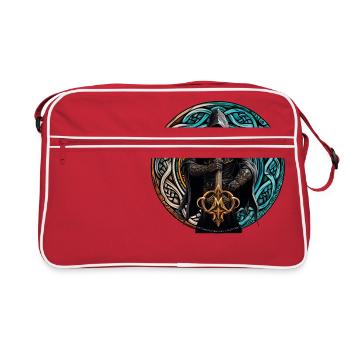 Guerrier celte fantastique - Noeud runique - Sac Retro - rouge/blanc - Devant
