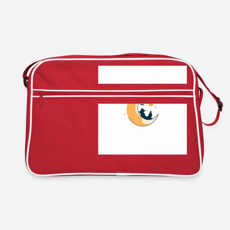 Mond - Retro Tasche - Rot/Weiß