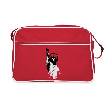 DJane Lady Liberty mit Kopfhörer - Retro Tasche - Rot/Weiß - Vorne