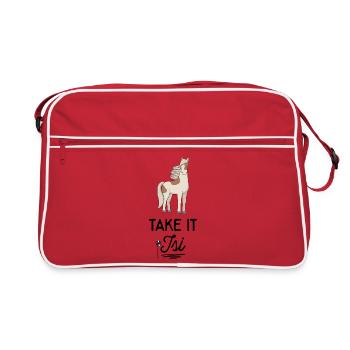 Des phrases drôles pour les cavaliers - Sac Retro - rouge/blanc - Devant