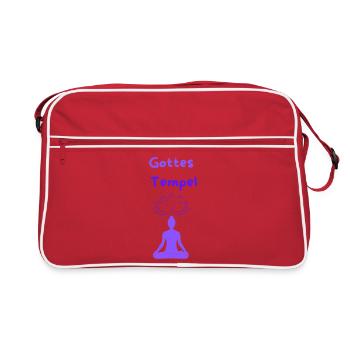 Gottes Tempel - Retro Tasche - Rot/Weiß - Vorne
