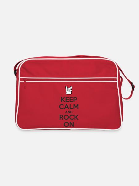 Keep Calm and Rock On - Retro Bag - red/white - Front