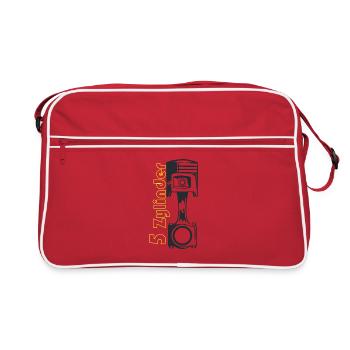5 Zylinder - Retro Tasche - Rot/Weiß - Vorne