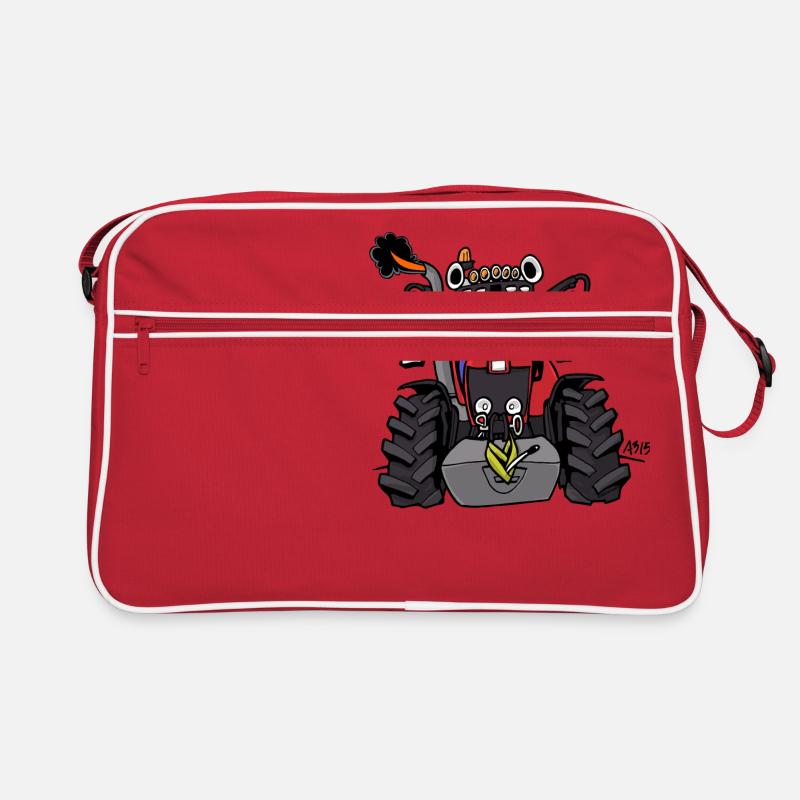 0152 Roter Traktor Retro Tasche