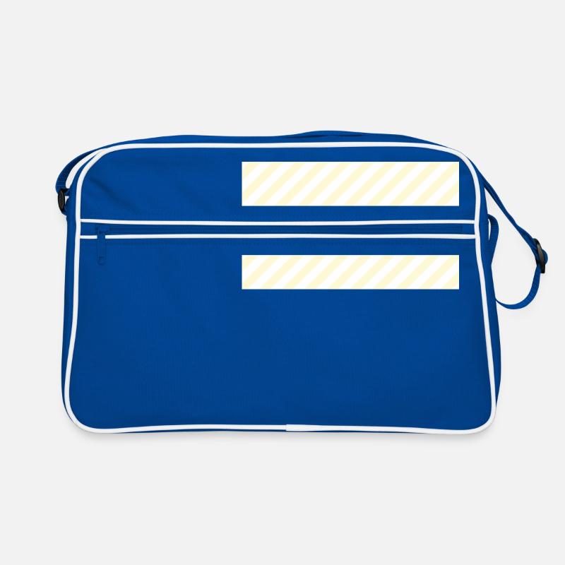 Diagonal Stripes jaune et blanc Sac Retro