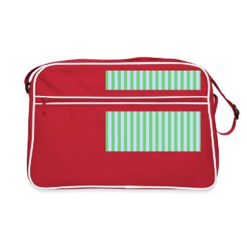 Stripes Vert Bleu clair - Sac Retro - rouge/blanc - Devant