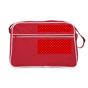 Polka Dot Noir sur rouge - Sac Retro - rouge/blanc - Devant