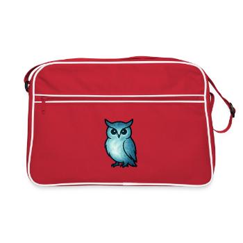 Seelentier und Wächterwesen: Eule - Retro Tasche - Rot/Weiß - Vorne