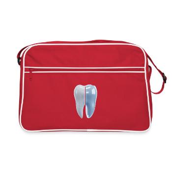 dent-cassée-saine-avant-après-3d - Sac Retro - rouge/blanc - Devant