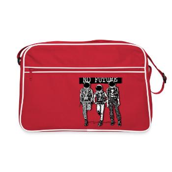 No Future - Keine Zukunft Shirt - Retro Tasche - Rot/Weiß - Vorne