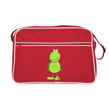 Lustiger Nö Frosch I Nein Statement - Retro Tasche - Rot/Weiß - Vorne