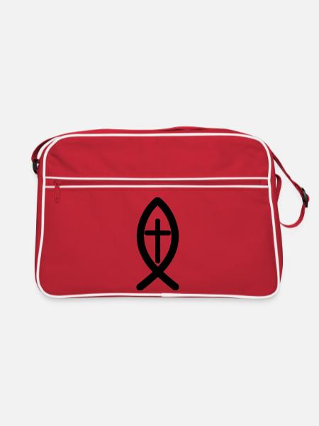 Symbole de Jésus - Sac Retro - rouge/blanc - Devant