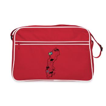Suède Carte pour les vacances en Scandinavie - Sac Retro - rouge/blanc - Devant