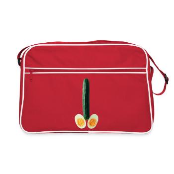 Concombre avec œuf - Sac Retro - rouge/blanc - Devant