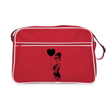 Biking Leidenschaft Mountainbike Abenteuer - Retro Tasche - Rot/Weiß - Vorne