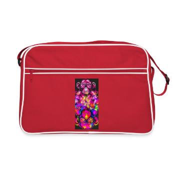 Pop Art psychédélique néon en singe - Sac Retro - rouge/blanc - Devant