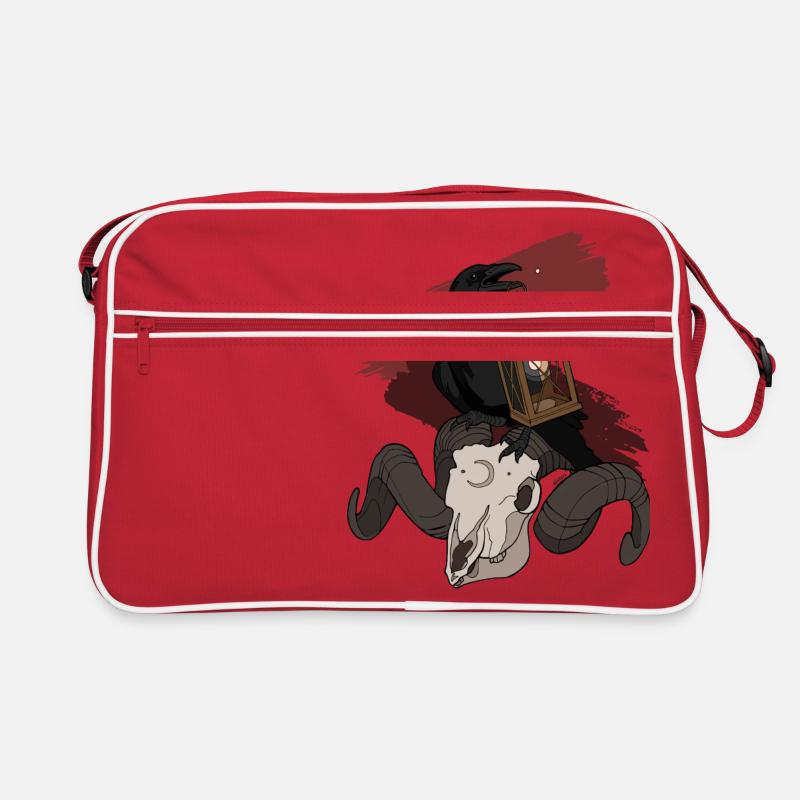 Raven on skull Retro Bag