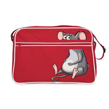 Süsse Maus - Retro Tasche - Rot/Weiß - Vorne