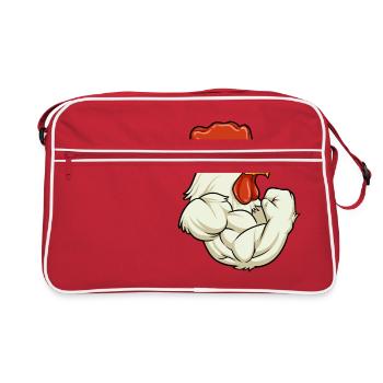 Coq à la Gym - Muscles de forme physique d'entraînement - Sac Retro - rouge/blanc - Devant