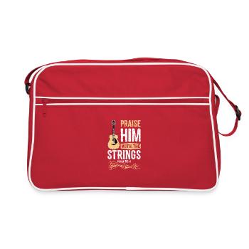 Praise Him With The Strings Psalm 150: 4 - Guitar - Retro Bag - red/white - Front