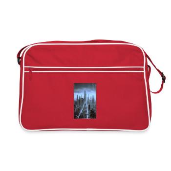 Futuristic cityscape at night - Retro Bag - red/white - Front
