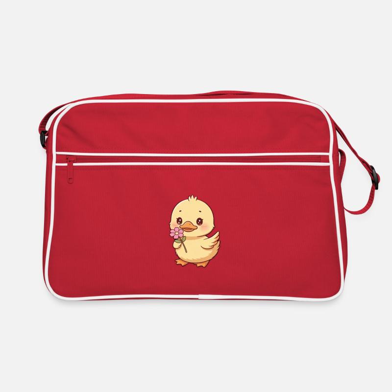 Küken mit Blume Retro Tasche