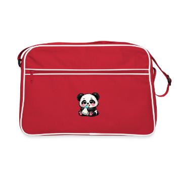 🔥 Bébé Panda – Mode Lait ACTIVÉ 🍼🐼 - Sac Retro - rouge/blanc - Devant