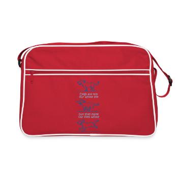 Hunde machen unser Leben ganz - Retro Tasche - Rot/Weiß - Vorne