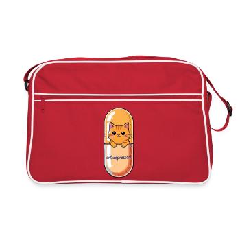 Capsule de chat mignon – Dessin animé pour booster l’humeur - Sac Retro - rouge/blanc - Devant