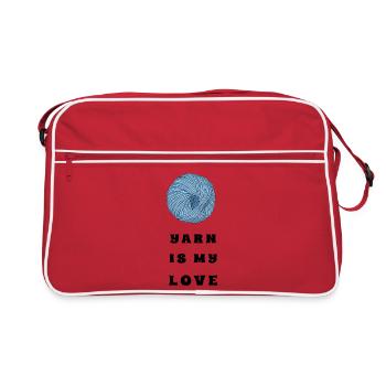 La laine est mon amour – Fil bleu – Crochet & tricot - Sac Retro - rouge/blanc - Devant