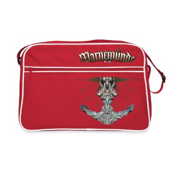 Warnemünde Anchor Nautical Sailing Boat Summer - Retro Tasche - Rot/Weiß - Vorne
