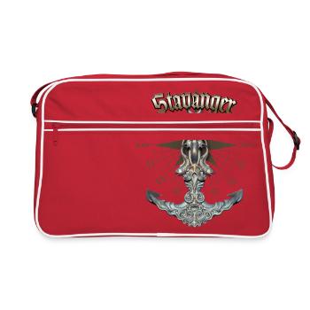 Stavanger Anchor Nautical Sailing Boat Summer - Retro Tasche - Rot/Weiß - Vorne