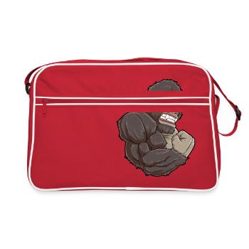 Gorilla At The Gym - Entraînement Fitness Muscles - Sac Retro - rouge/blanc - Devant