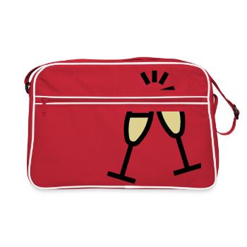 Griller avec des coupes de - Sac Retro - rouge/blanc - Devant