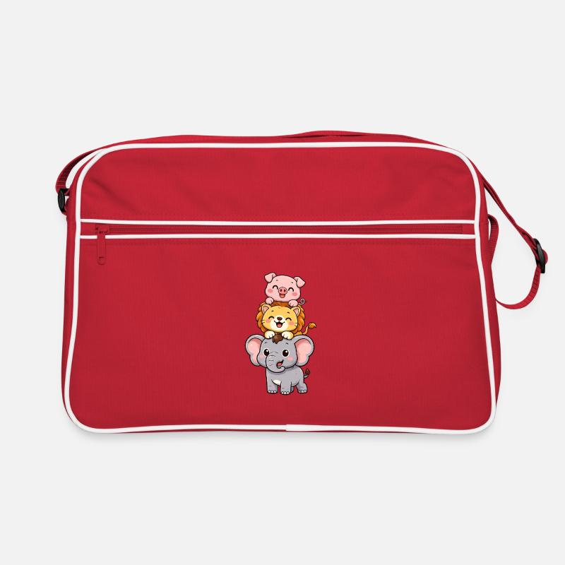 Elephant, Lion, Pig Retro Bag