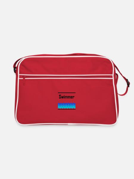 Swimmer - Retro Tasche - Rot/Weiß - Vorne