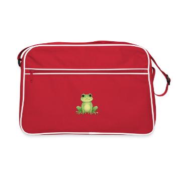 Grenouille kawaii verte - Sac Retro - rouge/blanc - Devant