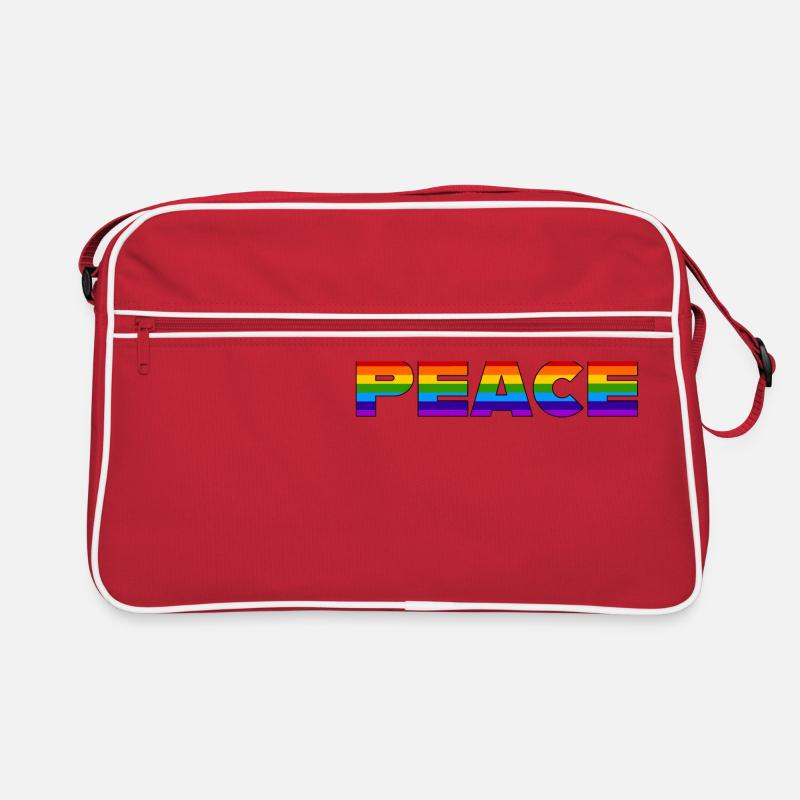 Peace - Retro Tasche - Rot/Weiß