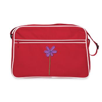 Fleur violette avec un léger dégradé - Sac Retro - rouge/blanc - Devant
